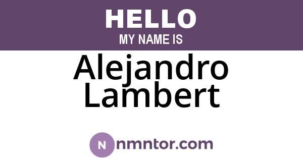 Alejandro Lambert