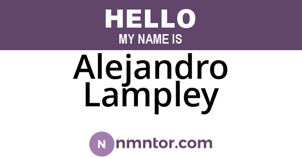 Alejandro Lampley