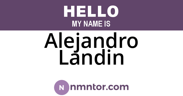 Alejandro Landin