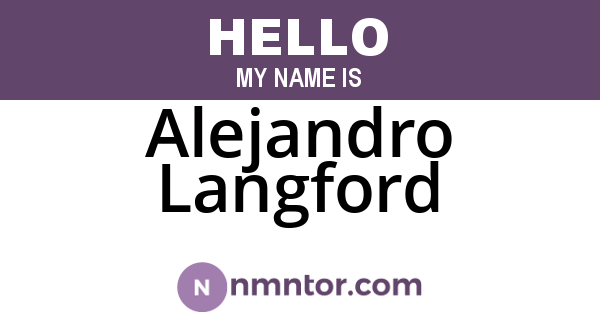Alejandro Langford