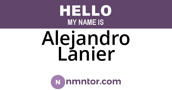 Alejandro Lanier