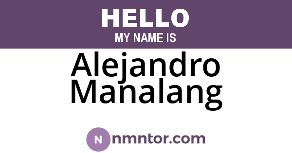 Alejandro Manalang