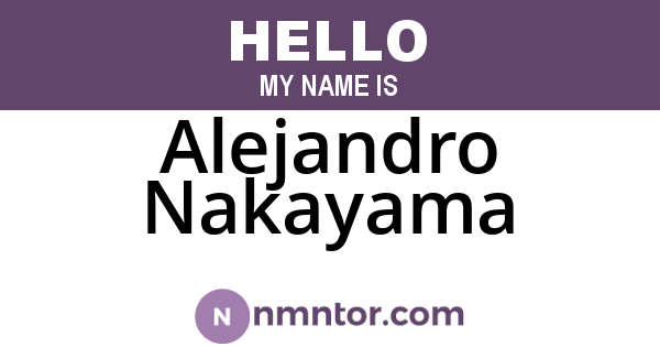 Alejandro Nakayama