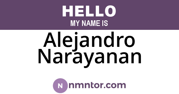 Alejandro Narayanan