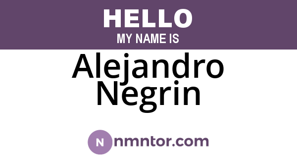 Alejandro Negrin