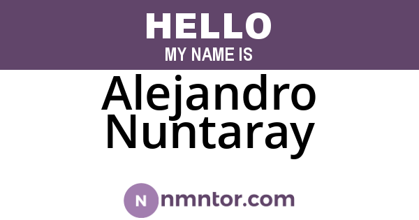 Alejandro Nuntaray