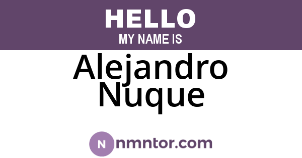 Alejandro Nuque