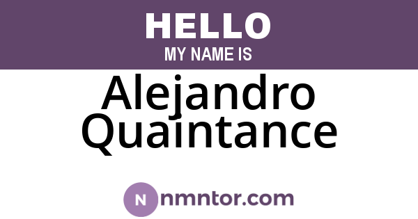 Alejandro Quaintance