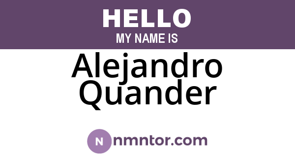 Alejandro Quander