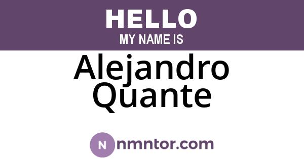Alejandro Quante