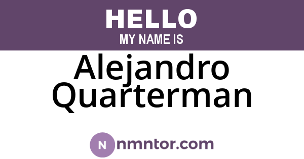 Alejandro Quarterman