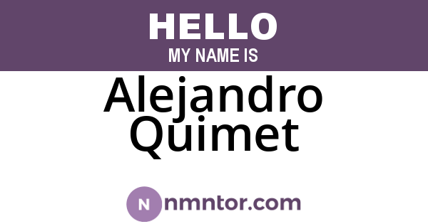 Alejandro Quimet