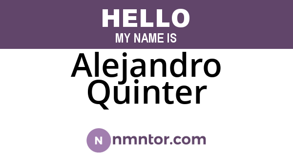 Alejandro Quinter