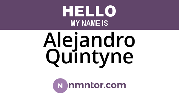 Alejandro Quintyne