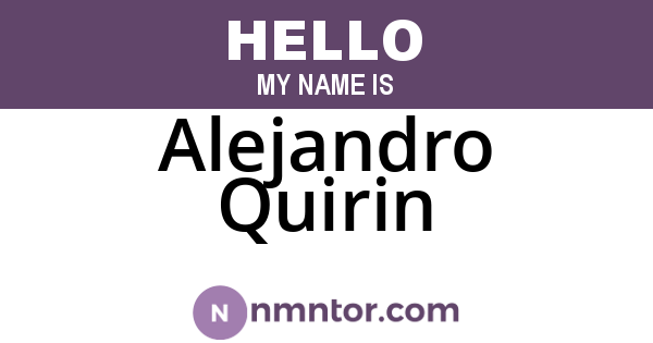 Alejandro Quirin