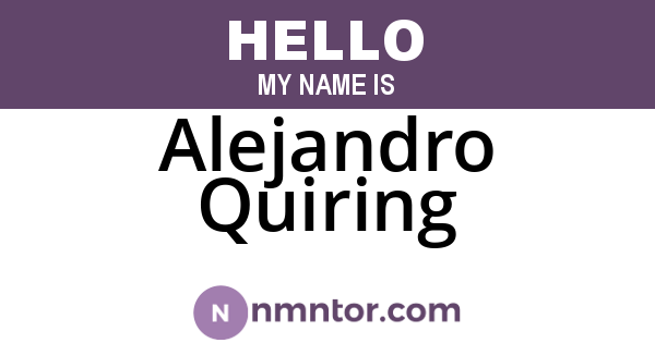 Alejandro Quiring