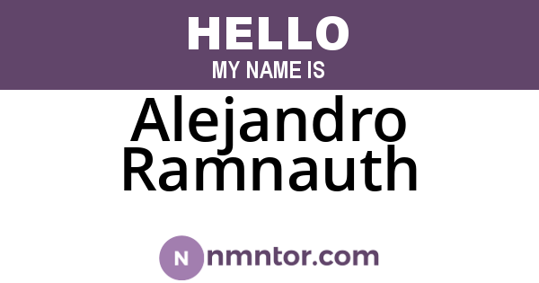 Alejandro Ramnauth