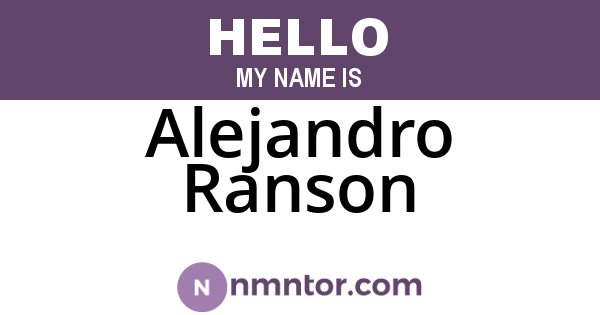 Alejandro Ranson