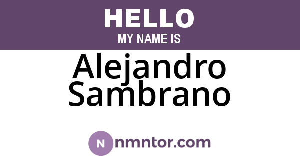 Alejandro Sambrano