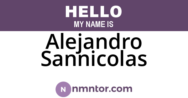 Alejandro Sannicolas