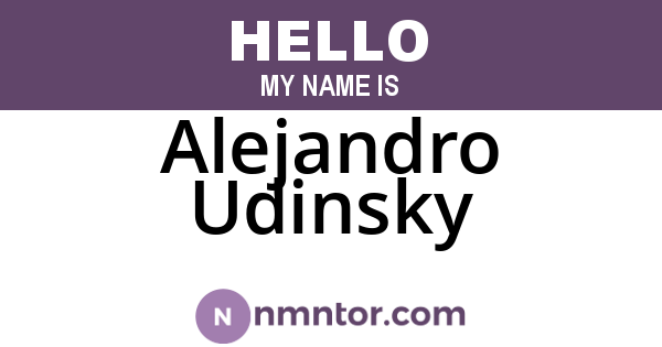 Alejandro Udinsky