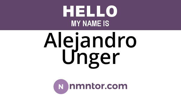 Alejandro Unger