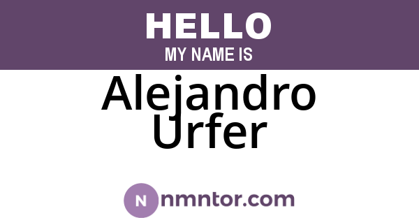 Alejandro Urfer