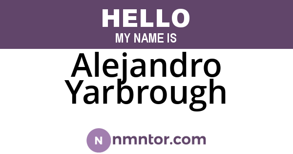Alejandro Yarbrough