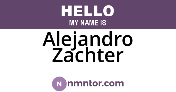Alejandro Zachter