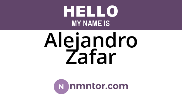 Alejandro Zafar