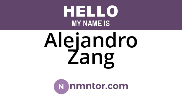 Alejandro Zang
