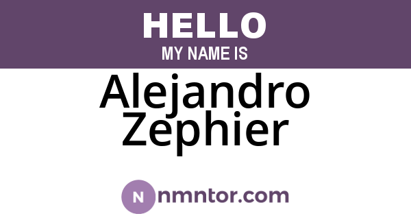 Alejandro Zephier