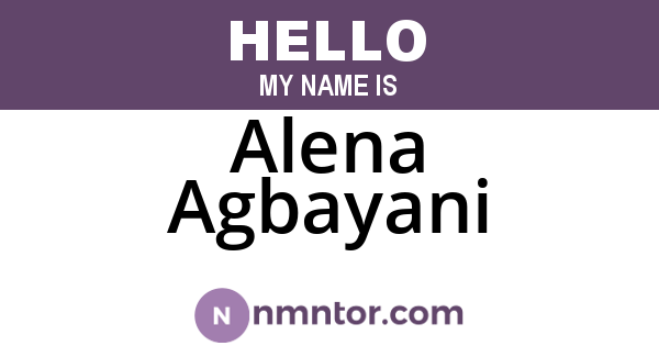 Alena Agbayani
