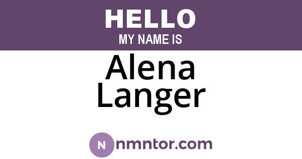 Alena Langer
