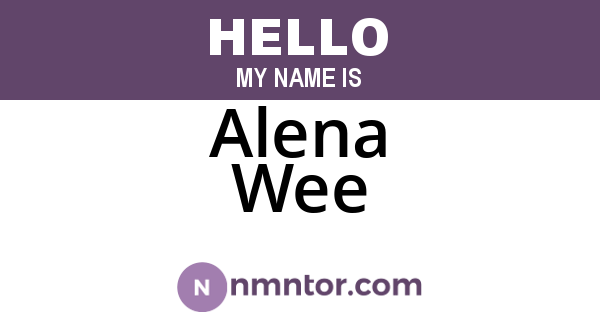 Alena Wee