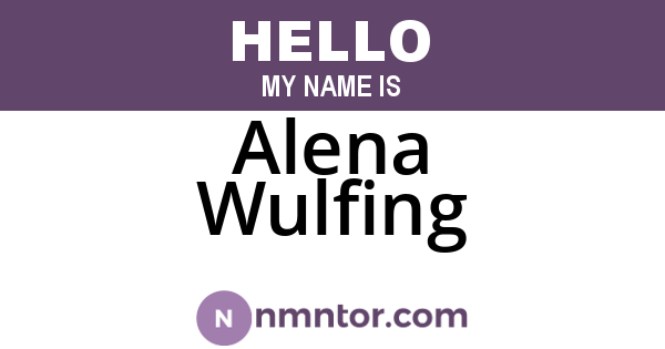 Alena Wulfing