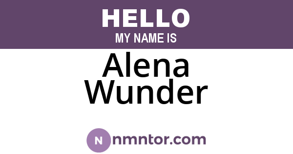 Alena Wunder