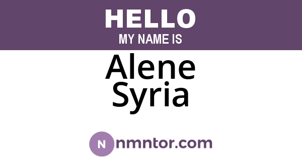 Alene Syria