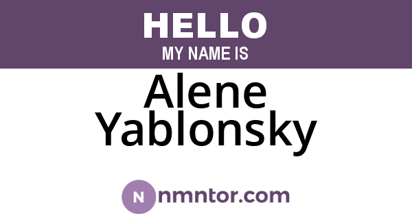 Alene Yablonsky