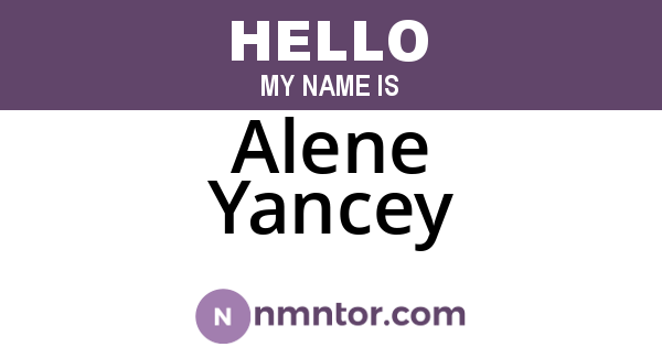 Alene Yancey