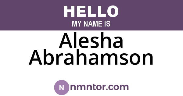 Alesha Abrahamson