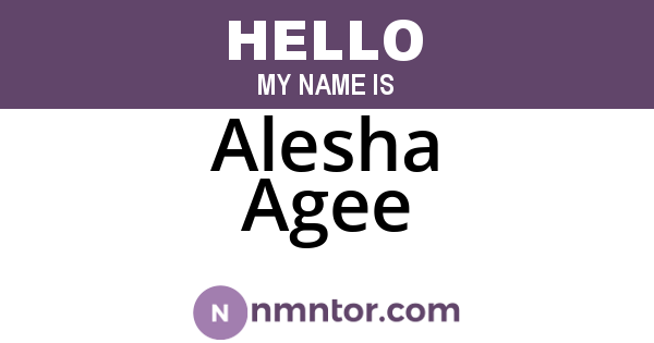 Alesha Agee