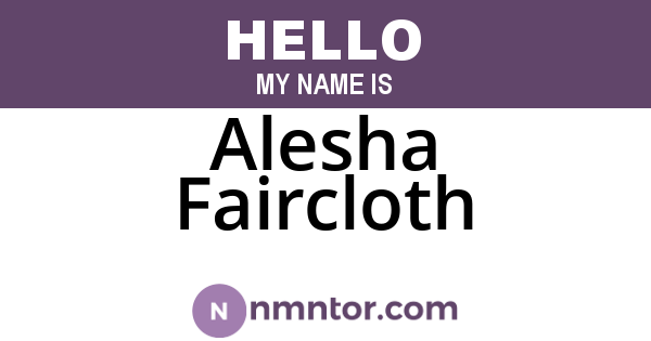 Alesha Faircloth
