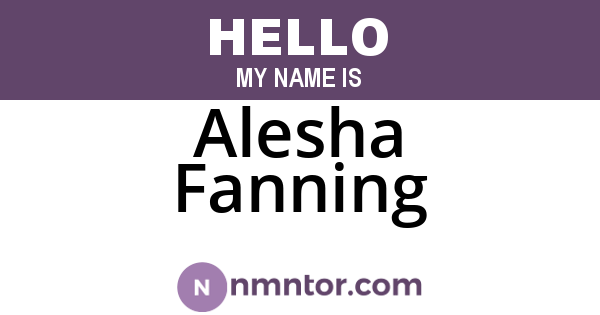 Alesha Fanning