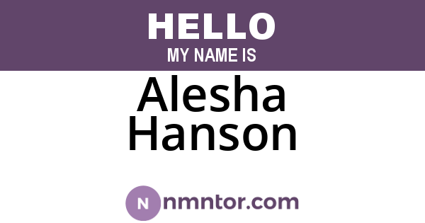 Alesha Hanson