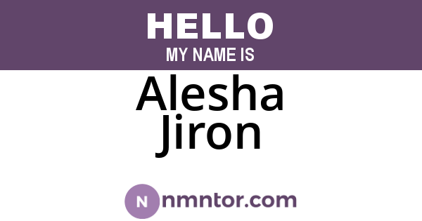 Alesha Jiron