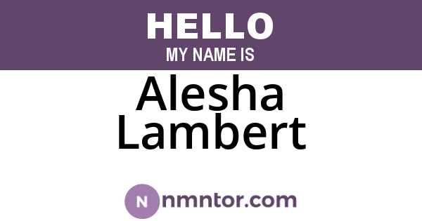 Alesha Lambert