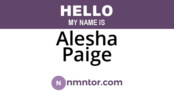 Alesha Paige