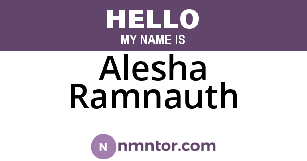 Alesha Ramnauth