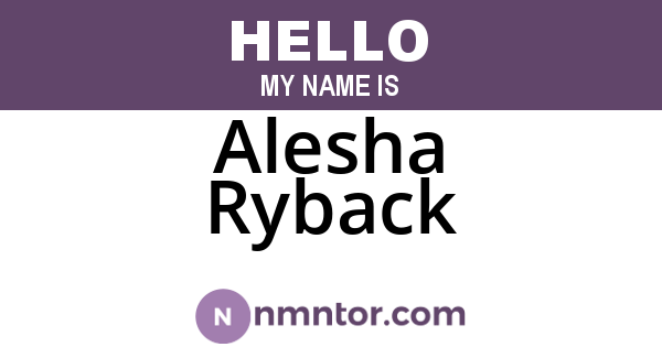 Alesha Ryback